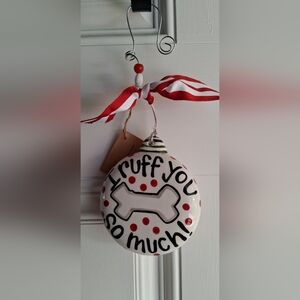 Charming Dog Bone Holiday Ornament with Red Accents